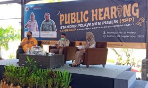 Jadi Pemateri Public Hearing, Ombudsman Sulbar Sampaikan Standar Pelayanan Publik