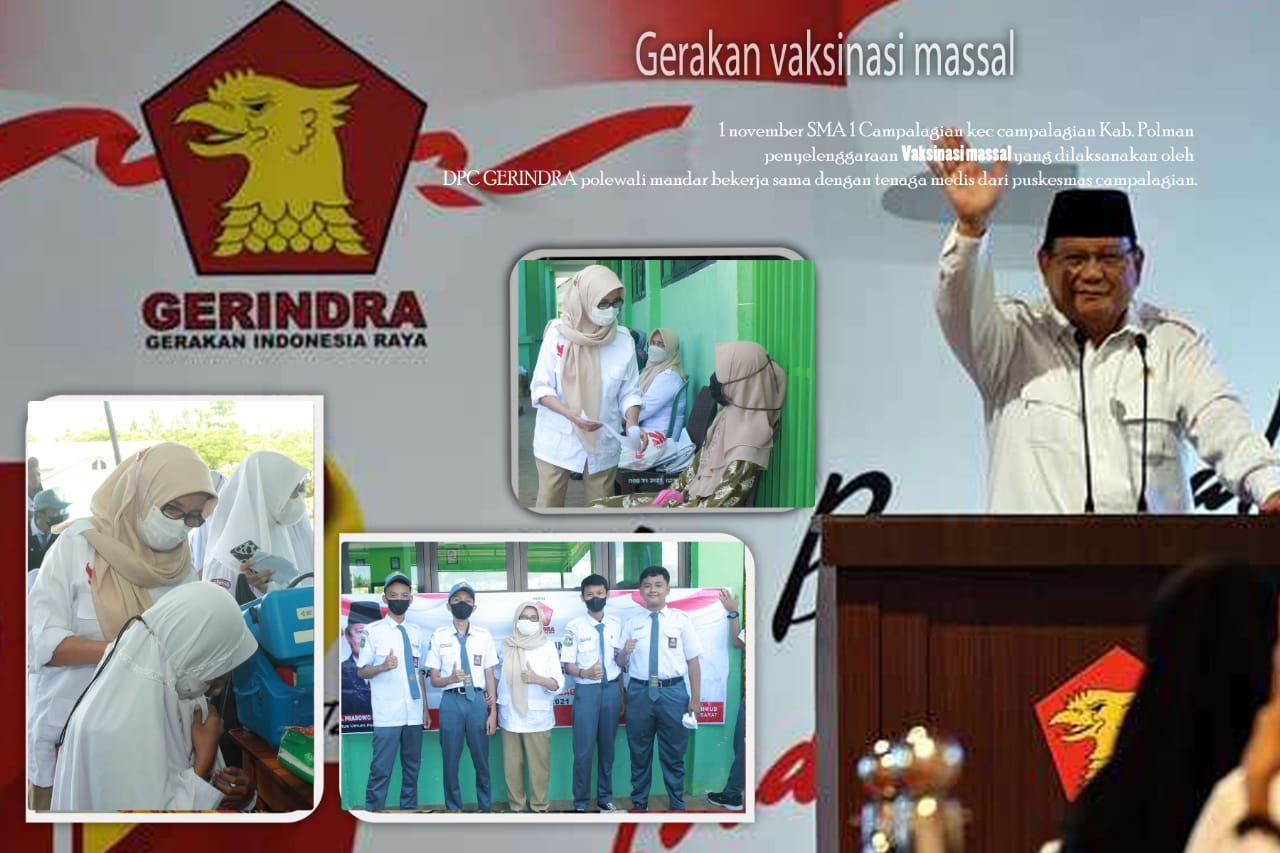 DPC Gerindra Polman Laksanakan Vaksinasi Massal, Ini Harapannya