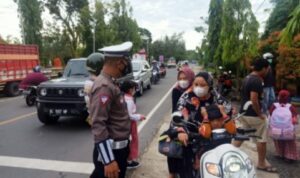 Cegah Laka Lantas, Sat Lantas Polres Polman atur lalin