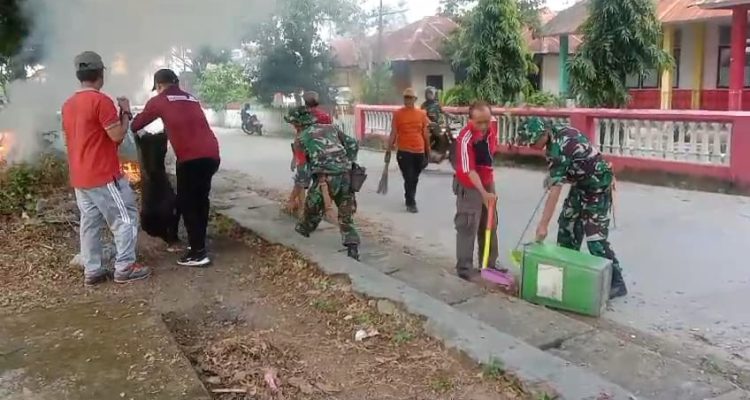Gelar Jum’at Bersih Secara Serempak, Dandim Polman Apresiasi Koramil Jajaran