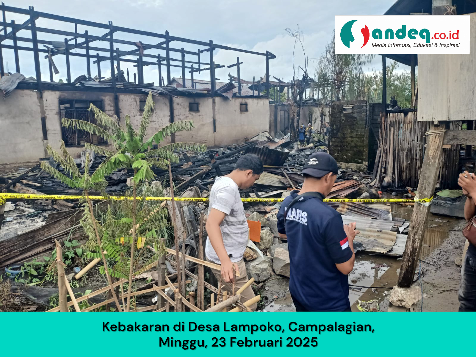 Duka Mendalam, Kebakaran di Desa Lampoko Hanguskan Empat Rumah