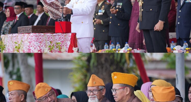 Rayakan HUT RI ke 80, Bupati Polman Beri Penghargaan Kepada ASN dan Veteran