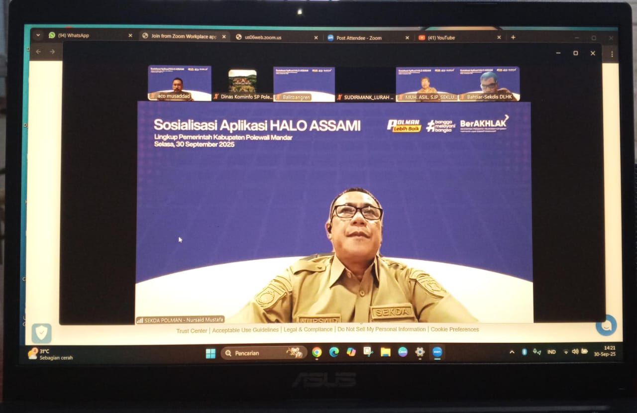 Pemkab Polewali Mandar Gelar Sosialisasi Virtual Aplikasi Halo ASSAMI, Menuju Pelayanan Publik yang Lebih Baik