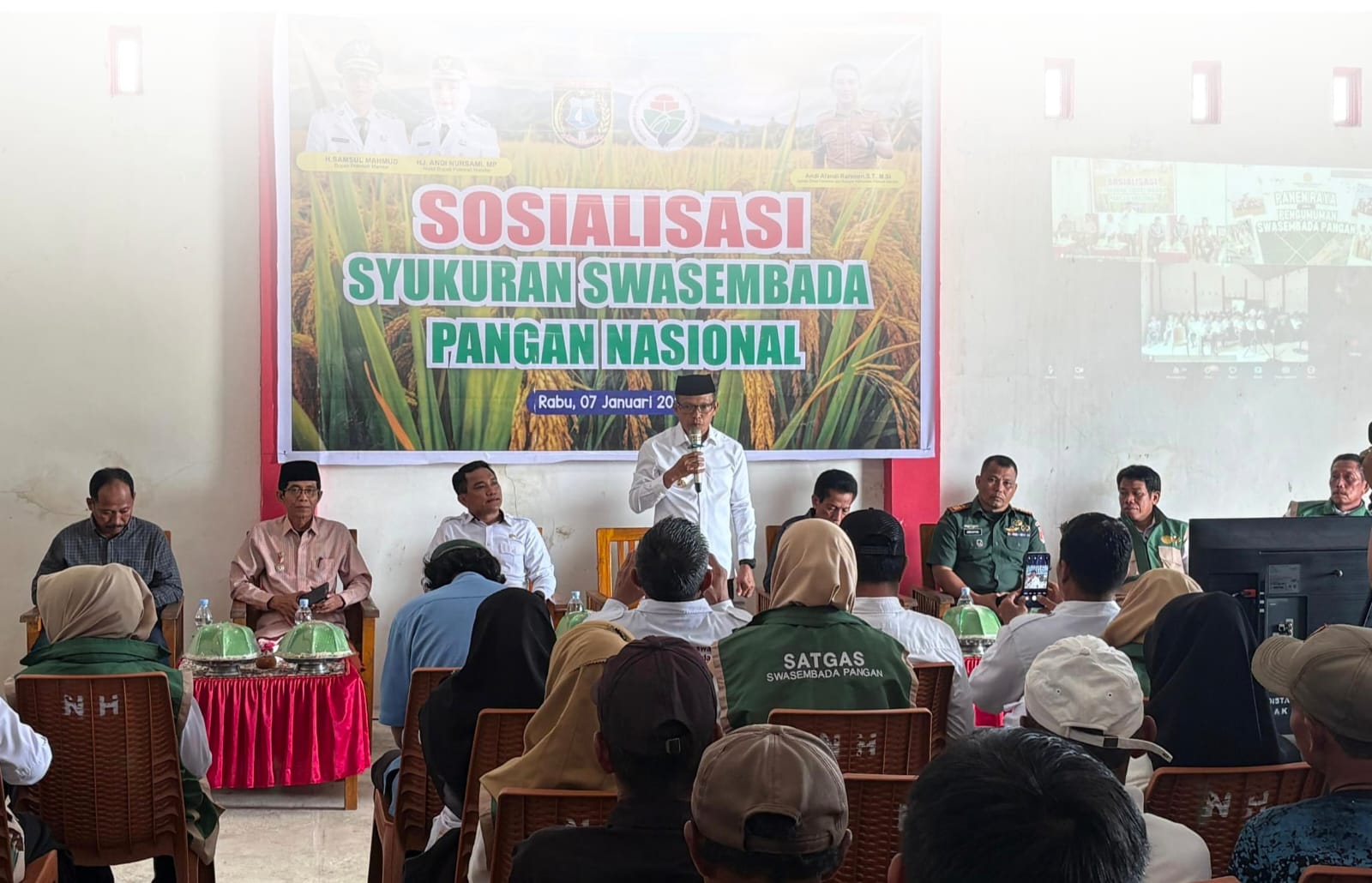Bupati Polman Hadiri Sosialisasi Syukuran Swasembada Pangan Nasional di Kecamatan Luyo