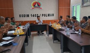 Dandim Polman Gelar Audiensi, Bahas Rencana Pelaksanaan TMMD ke-127 di Kecamatan Bulo