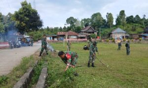 Kodim 1402/Polman Lakukan Karya Bakti Jelang Pelaksanaan TMMD ke-127