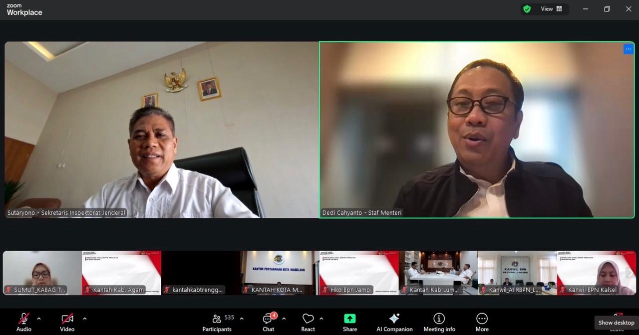 Momentum Perbaikan Layanan Pertanahan: Kementerian ATR/BPN Sosialisasikan Hasil SPI KPK 2025 ke Seluruh Jajaran