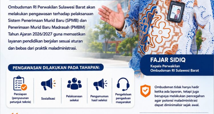 Ombudsman Sulbar Kawal Pelaksanaan SPMB dan PMBM Tahun Ajaran 2026/2027 Ombudsman Sulbar Kawal Pelaksanaan SPMB dan PMBM Tahun Ajaran 2026/2027