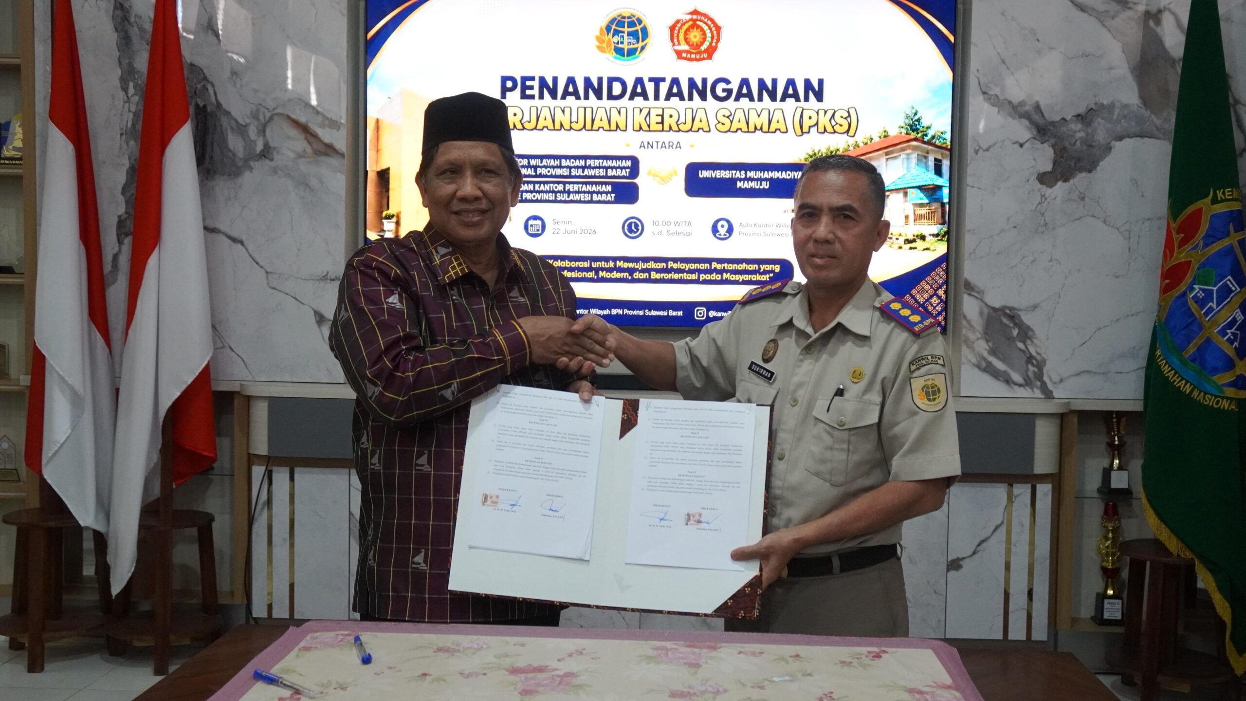 BPN Sulbar dan Universitas Muhammadiyah Mamuju Jalin Kerja Sama Strategis